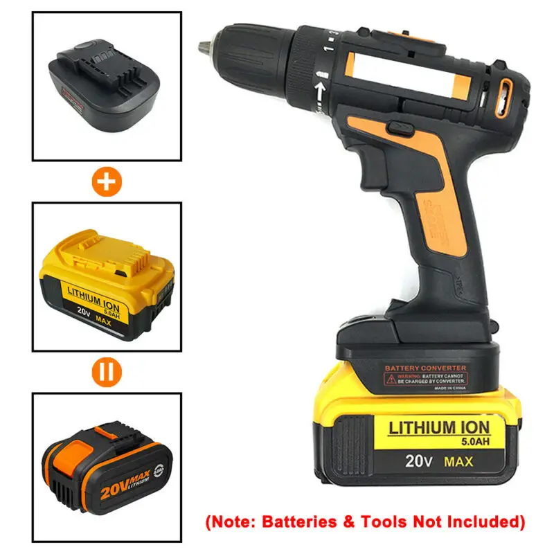 

Адаптер для литий-ионной батареи Dewalt 180182, 184, 200, 201, 18 в/20 в, адаптер для очистки 4-контактного литиевого аккумулятора WORX 20 в
