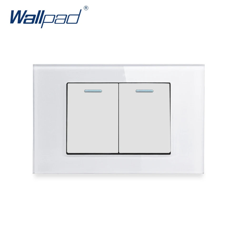 2 Gang способ настенный светильник переключатель Wallpad люксовые клавишные
