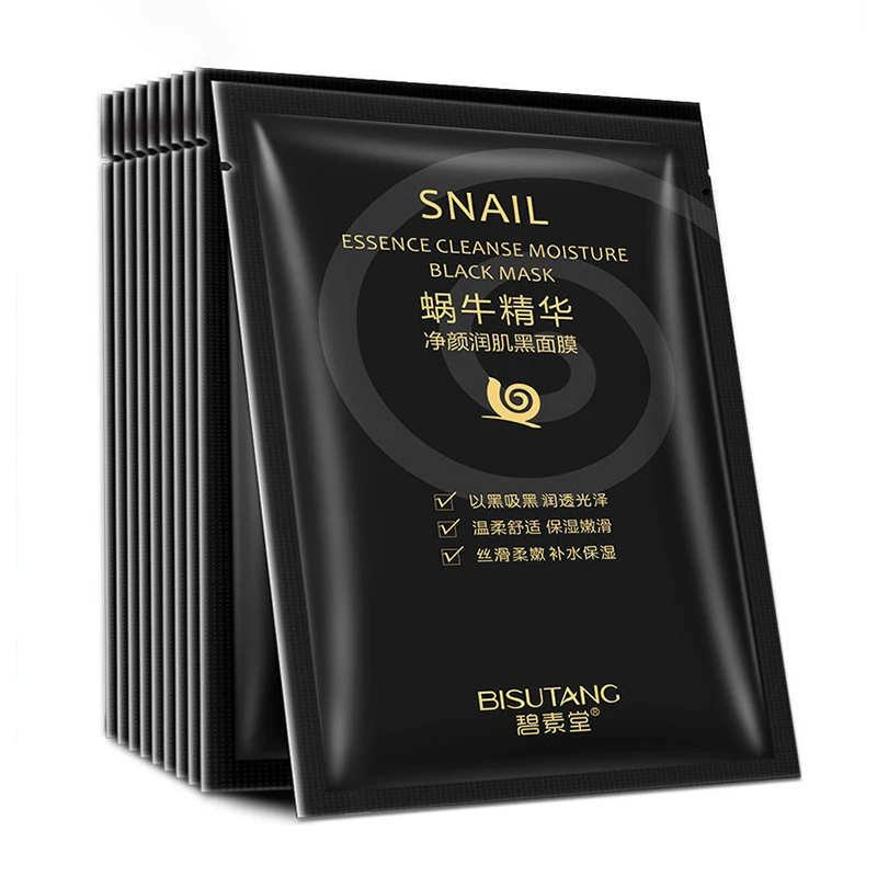 Маска для лица с экстрактом улитки Бамбуковая угольная черная маска глубокое
