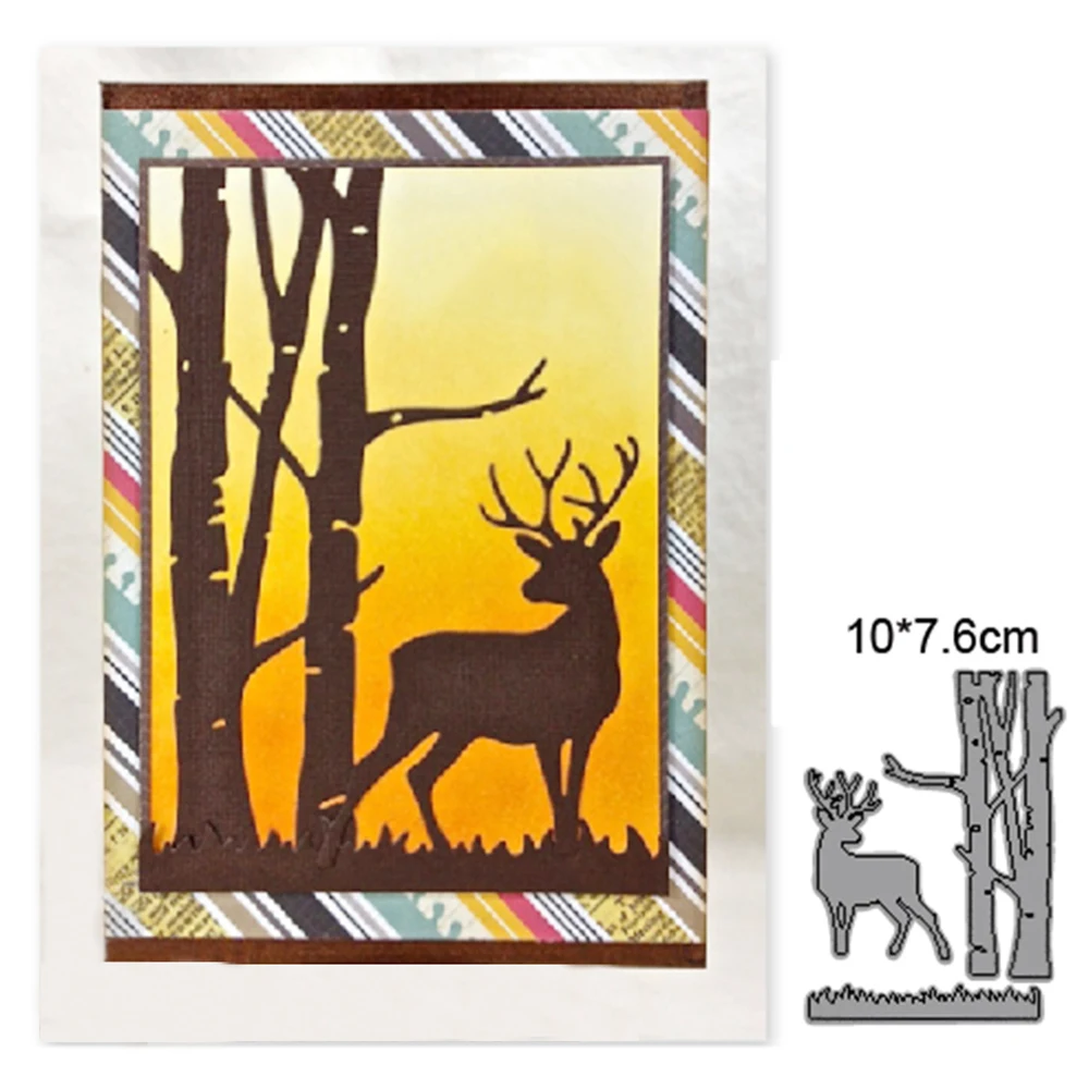 

2021 New Metal Dies Christmas Deer Forest Cutting Dies Scrapbooking dies Paper Craft Embossing Die Cut Card Making Stencils dies