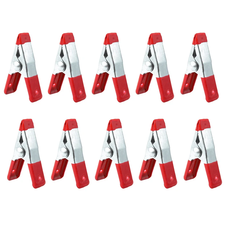 

10Pcs Metal Spring Clamps 2" Clip w/ Soft Plastic Tips Grip Photos