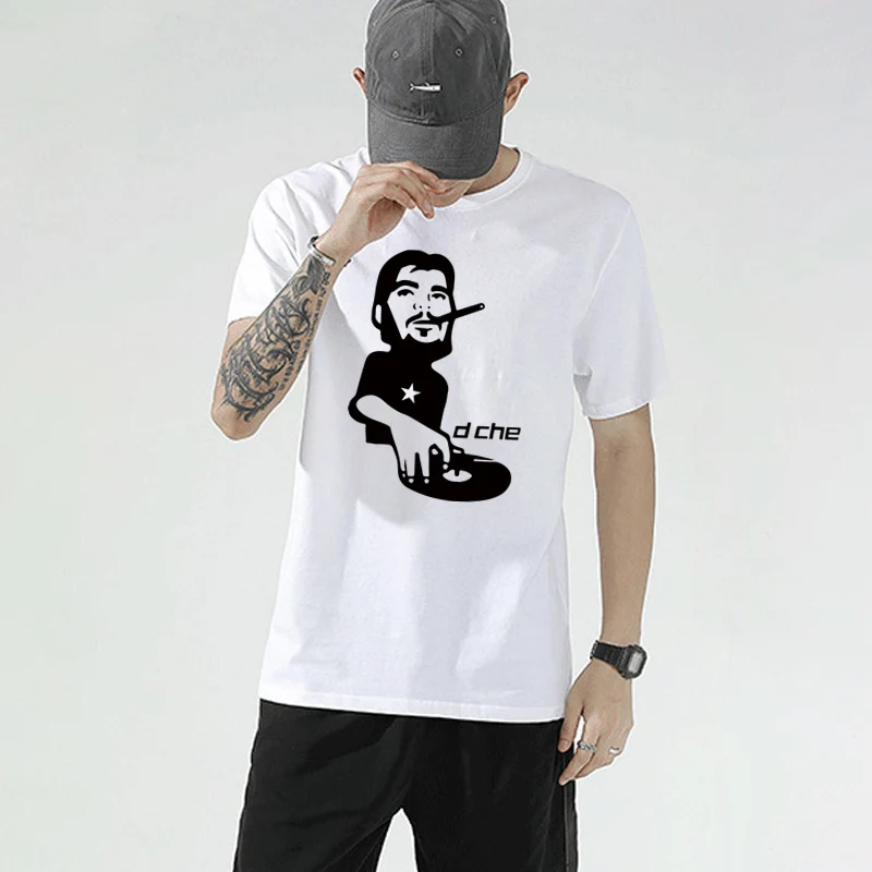 

Newest Men's Cotton Fashion Crazy DJ Turntables Design T shirt Cool Tops Cotton Short Sleeve Hipster Tees Plus Size XS-XXXL