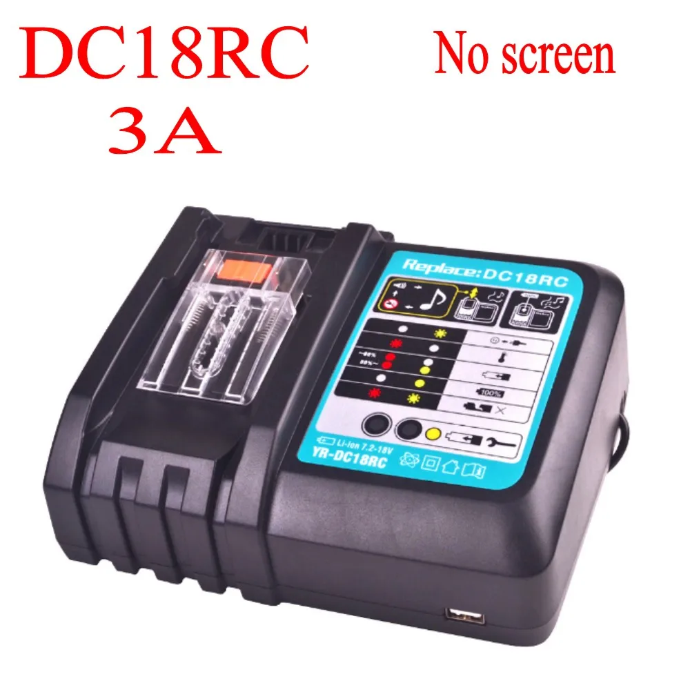 dc18rc li ion battery charger 3a charging for makita 14 4v 18v bl1830 bl1430 dc18ra electric power dc18rct charger usb prot free global shipping