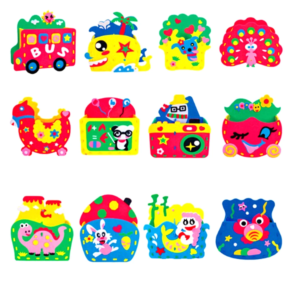 Ручной Eva ручка держатель пены ремесло наборы дети DIY контейнер для ручек