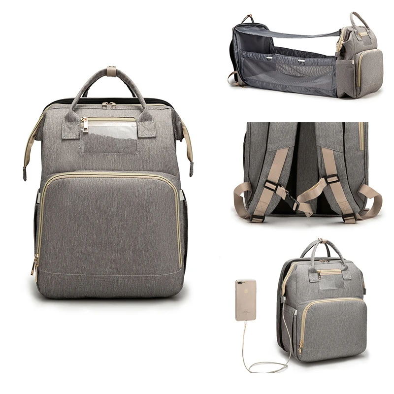 

Pre-design Baby Diaper Bags for Mummy USB Baby Care Backpack Multifunction Waterproof Maternity Bag Mommy Stroller Bags