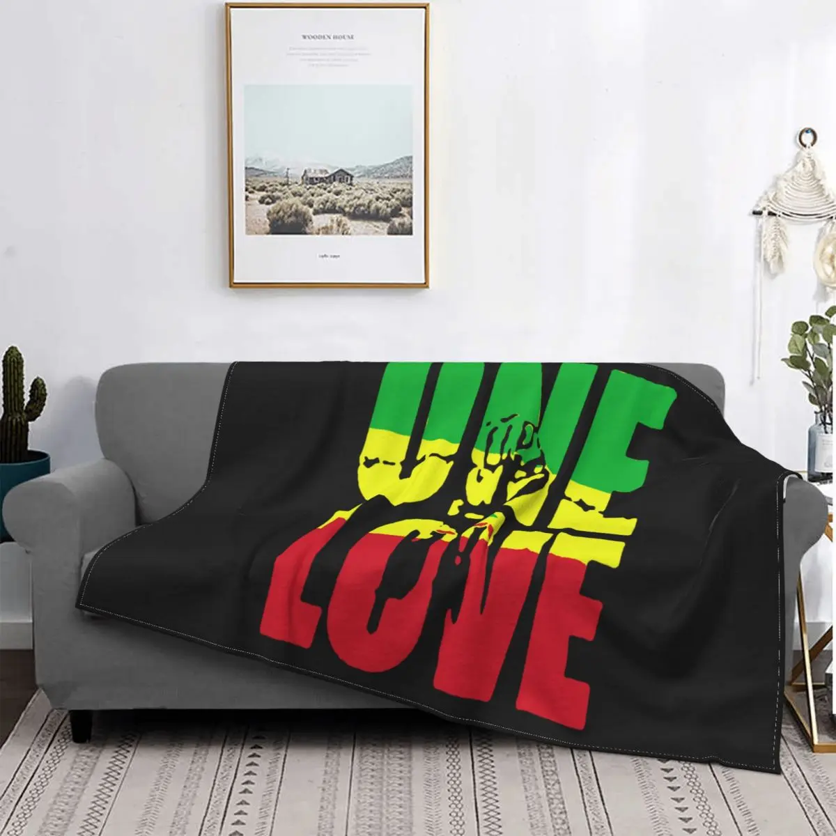 

Manta de Reggae de Bob Marley One Love, ropa de cama a cuadros, manta recep