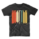 Футболка мужская хлопковая в стиле ретро, винтажная Модная рубашка в стиле ретро, с рисунком Сиэтла, Вашингтона, городского пейзажа, Skyline, уличная одежда в стиле Харадзюку, 1970-х
