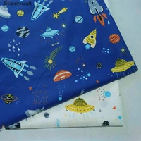 cartoon space printed cotton twill fabrics by half meter diy sewing baby bed sheet patchwork quilt doll dress handmade 60x50cm