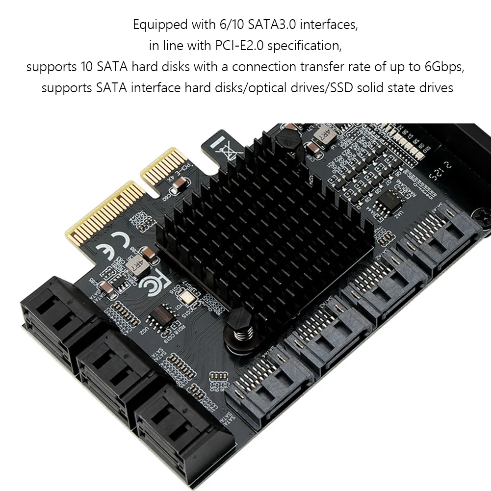 Адаптер SATA PCI-E 4/5 0 Φ X4 X8 X16 к 6/10 6 Гбит/с карта расширения скорости III PCIE контроллер |