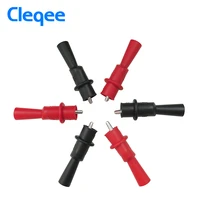 new cleqee p2008 10pcs insulation metal alligator clips electric test accessories the tail can match the multimeter probe
