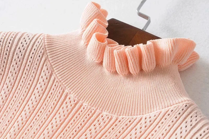 Увядшие зимние свитера для женщин pull femme английский стиль офисные женские элегантные кружевные каскадные однотонные свитера женские пуловеры Топы
