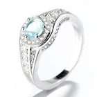 Mialngirl, простое классическое кольцо с прозрачным голубым круглым кубическим цирконием, стильное кольцо для женщин, свадебные украшения