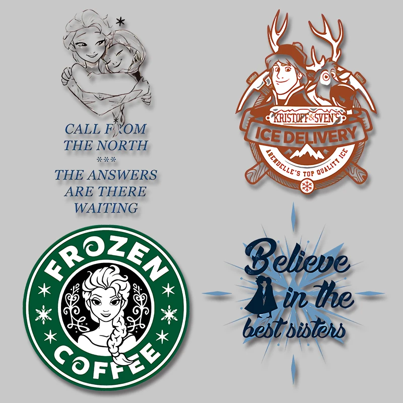 Наклейки с мультяшными персонажами Диснея анимация Холодное сердце на одежду