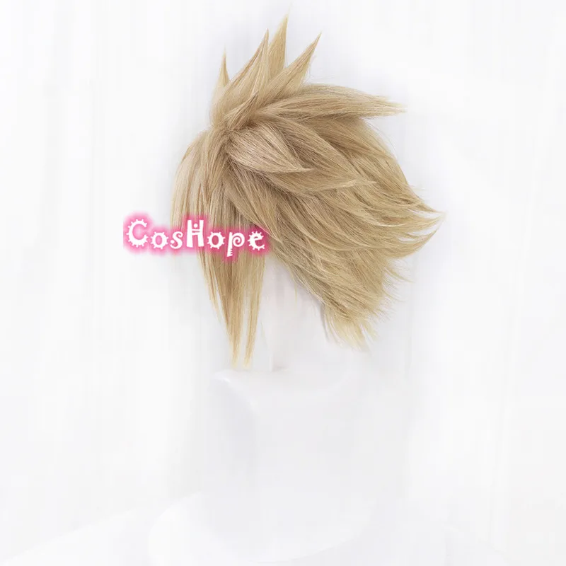 Парик для косплея по финальной фантазии мужчин короткие льняные волосы из аниме