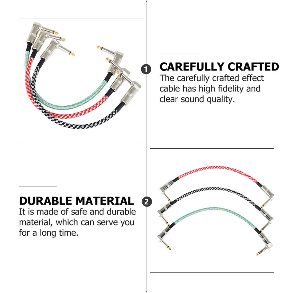 

3pcs Guitar Connection Cable Instrument Effect Cord for Electric Guitar