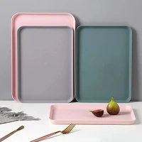 new exquisite nordic creative multi function rectangular plastic serving tray kitchen organizer home kitchen fruit dessert tray