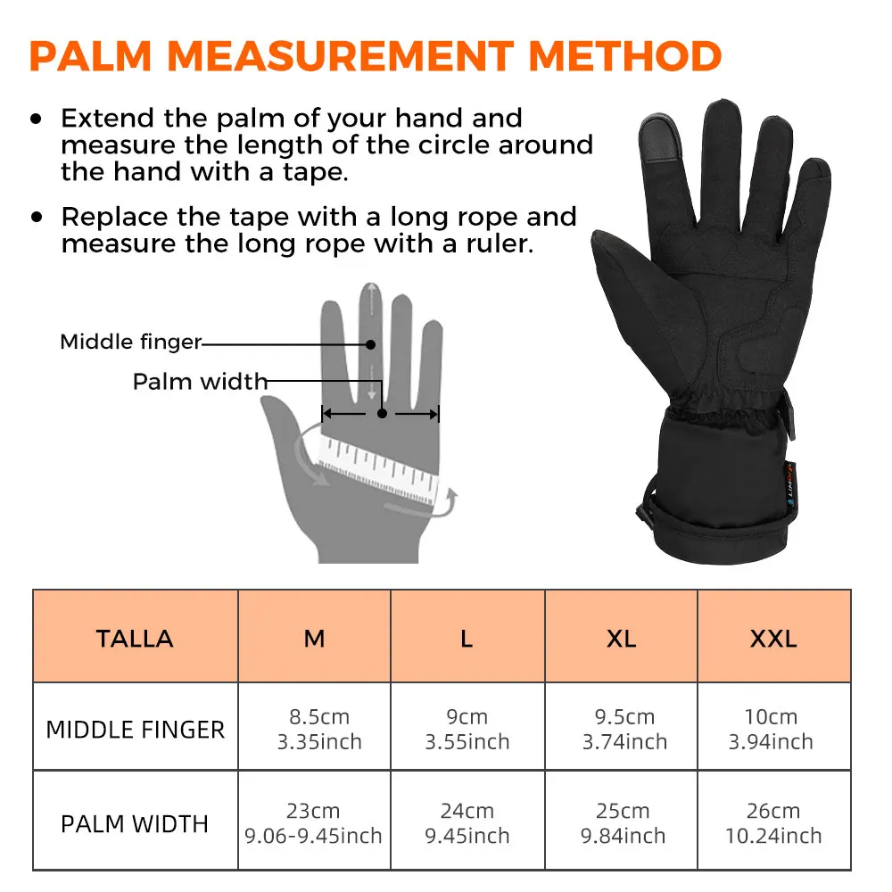 

Winter Cycling Gloves Heated Touch Screen Battery Powered Motorbike Ski Outdoor Camping Hiking Motorcycle Gloves Waterproof
