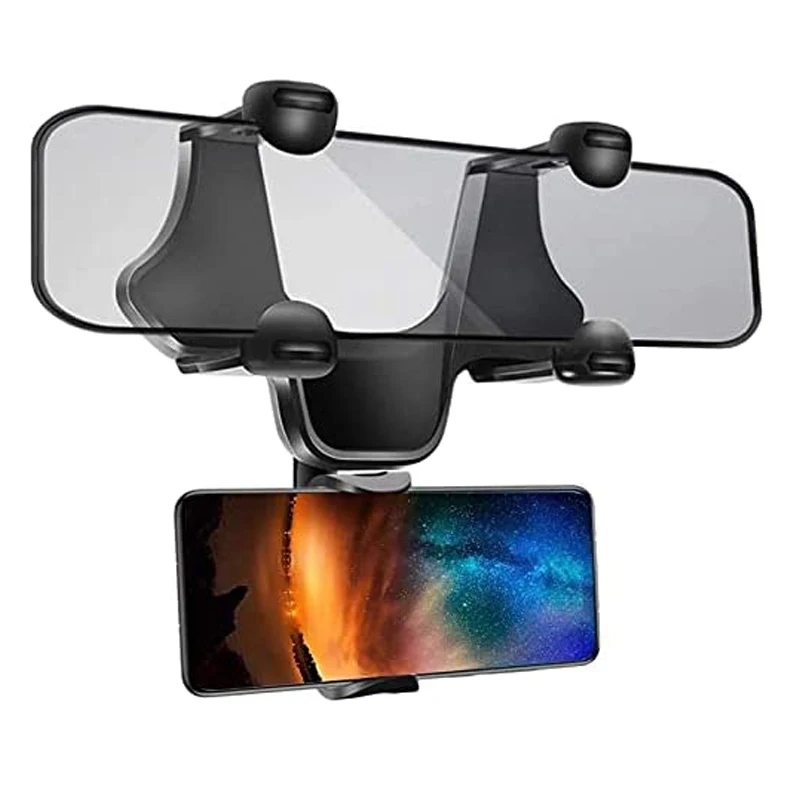 

Car Rearview Mirror Hanging Holder Mount Stand Cradle Universal 360 Degrees Auto Bracket Holder for iPhone and Android Smartphon