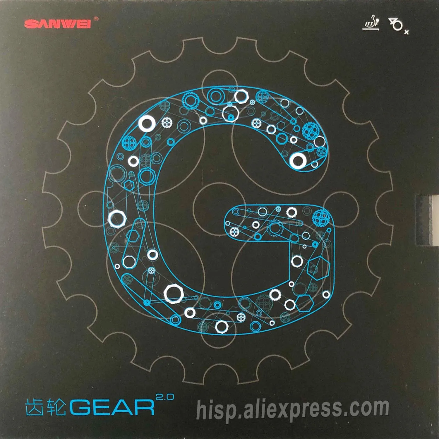 Новинка 2019 резиновая губка для настольного тенниса SANWEI GEARS 2 0 (GEAR Half sticky Backhand Counter