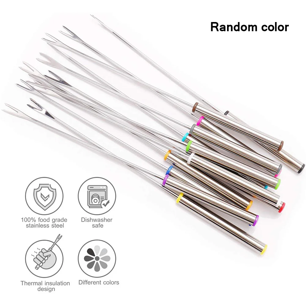 6 шт./компл. Нержавеющая сталь вилка для шоколада горячий горшок вилки сыр