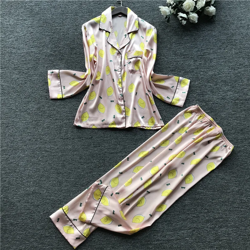 Smmoloa 2019 осенне зимняя пижама с длинными рукавами женская из натурального