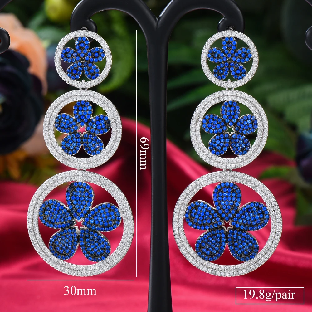 

GODKI 2021 Fashion Trendy Flower Earrings For Women Cubic Zirconia Crystal CZ Statement Stud Earring Brincos Bijoux