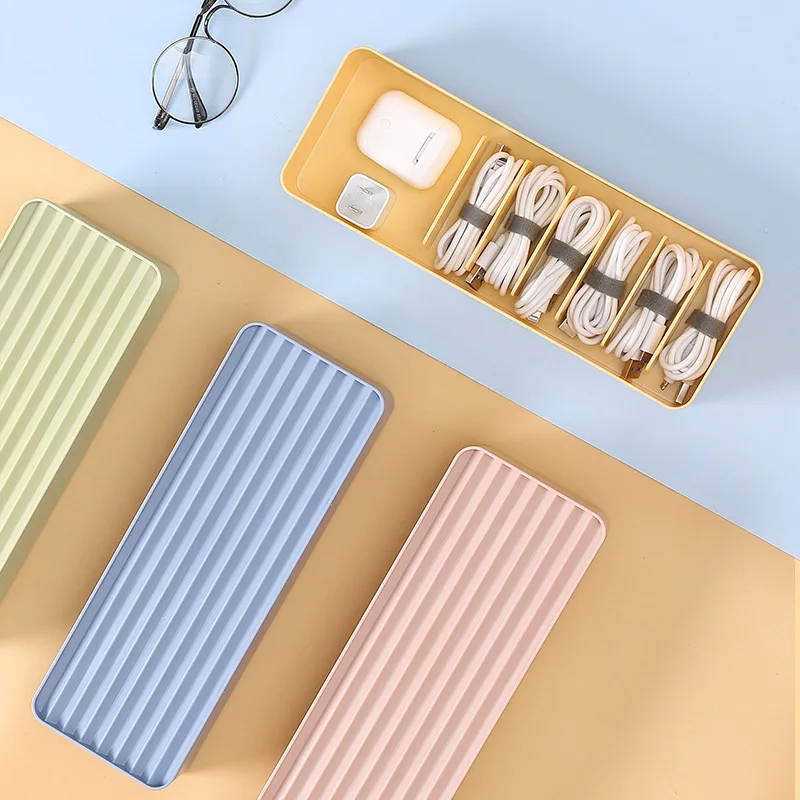 mobile phone cable earphone storage box color plastic data cable storage box desktop stationery multi function stackable box free global shipping