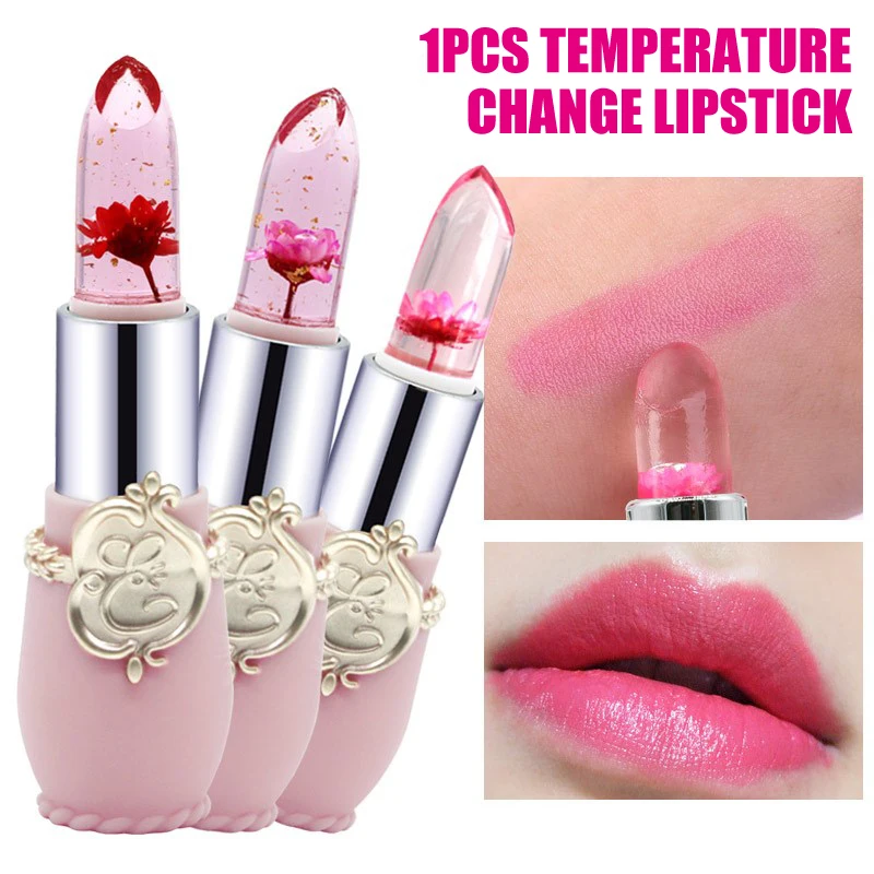 

Желе Цветок губная помада длинная губная помада с эффектом длительного увлажнения макияж Температура Изменение Цвета бальзам для губ MH88