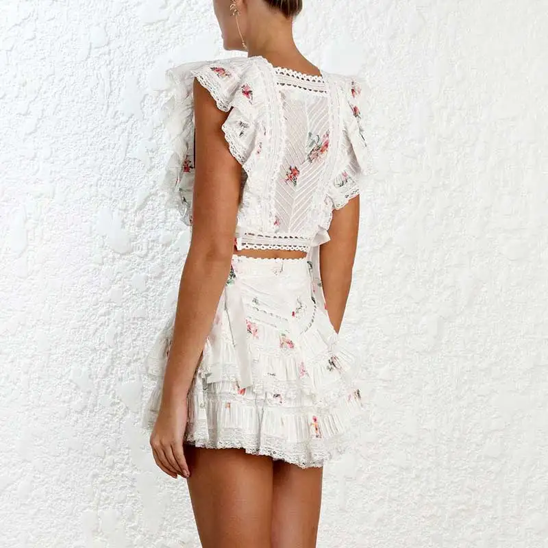 Женский комплект из 2 предметов платье в стиле бохо с цветочным принтом летнее