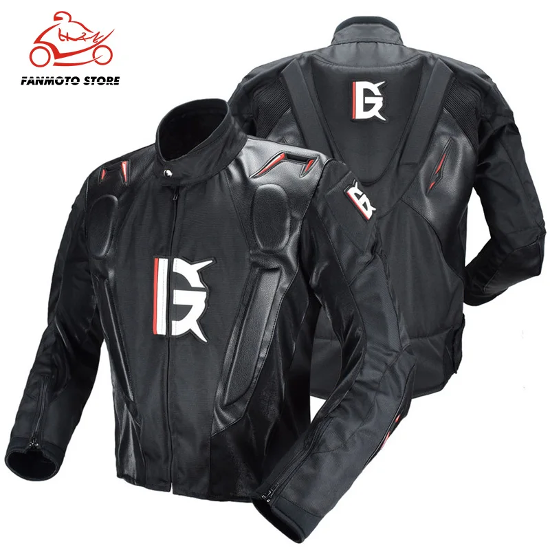 GHOST RACING Motorcycle Jacket PU Leather Racing Body Armor Protection Moto Motocross Off-road Clothing Protective Gear | Автомобили и