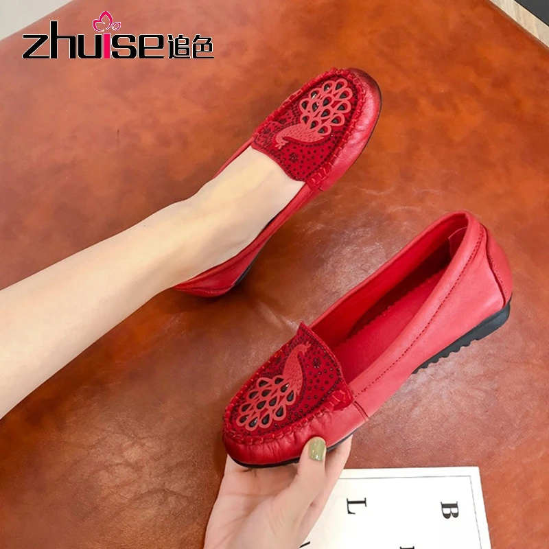 Первый слой из воловьей кожи мягкая подошва обувь для мам осень 2020 Новая удобная