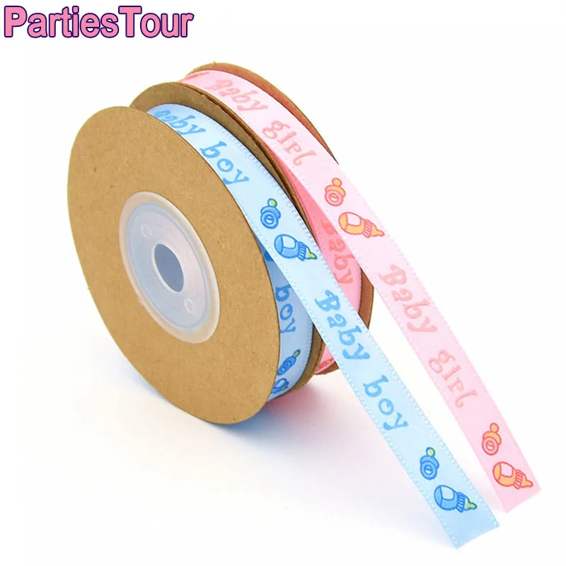 

2Roll Gender Reveal Satin Ribbon Baby Bottle Baby Boy Baby Girl Satin Ribbon Baby Shower Gender Reveal Theme DIY Wrapping Ribbon