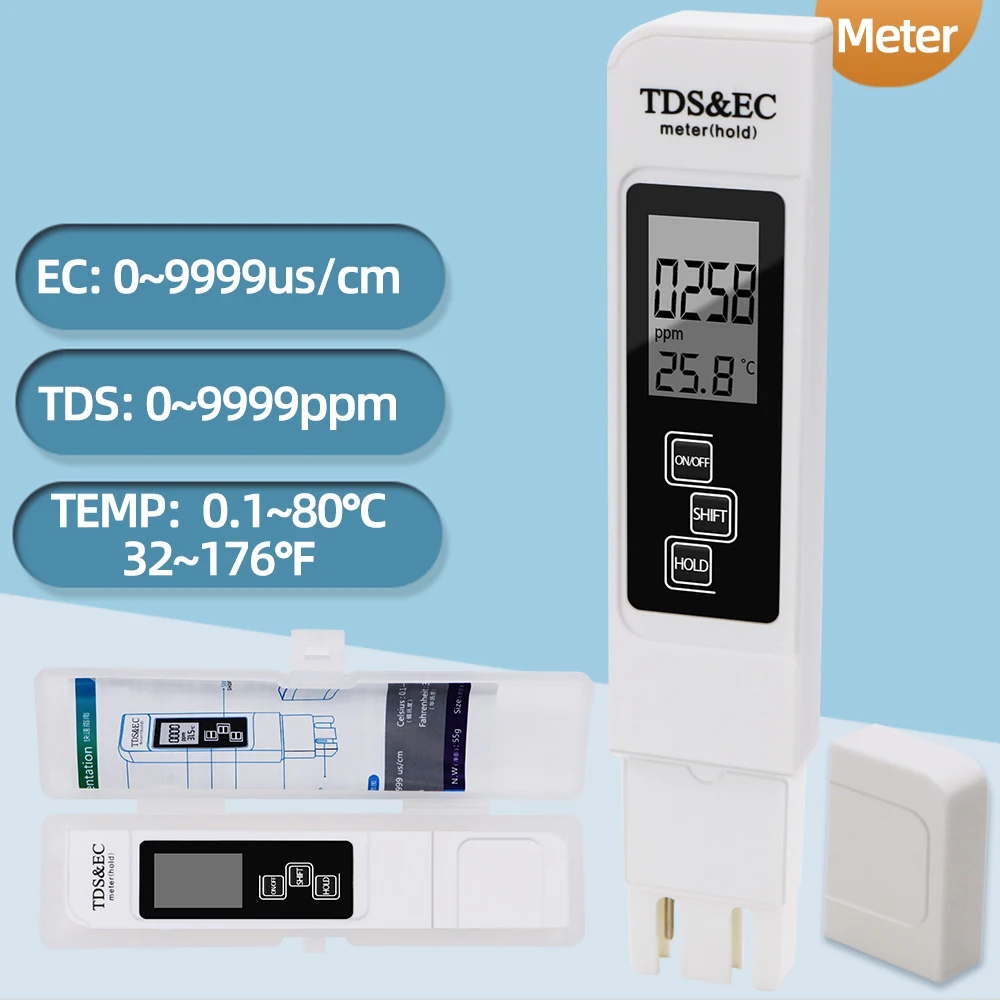 Цифровой тестер качества воды 3 в 1 EC TDS многофункциональный измеритель