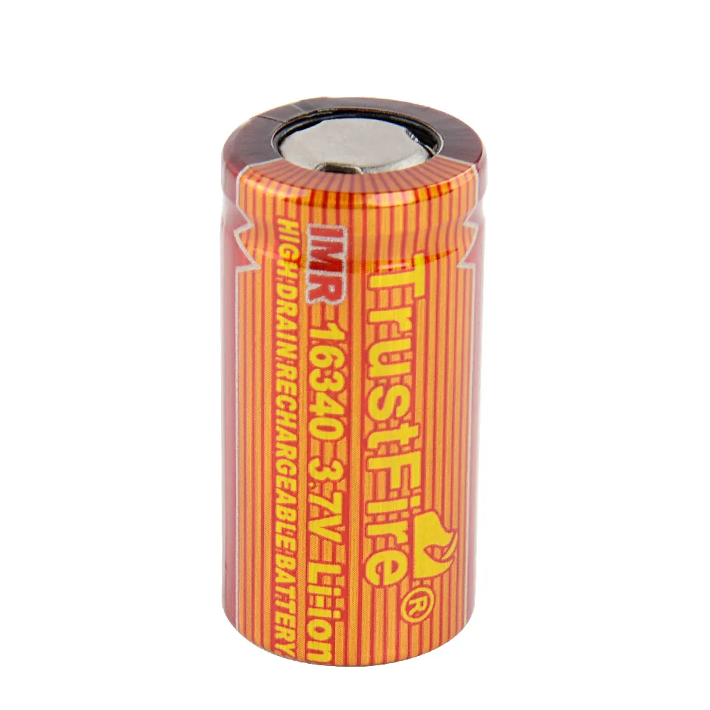 Высокопоточные перезаряжаемые литиевые аккумуляторные батареи TrustFire IMR 100%, 16340 в, 3,7 мАч, плоская крышка для фотоустройств, 650