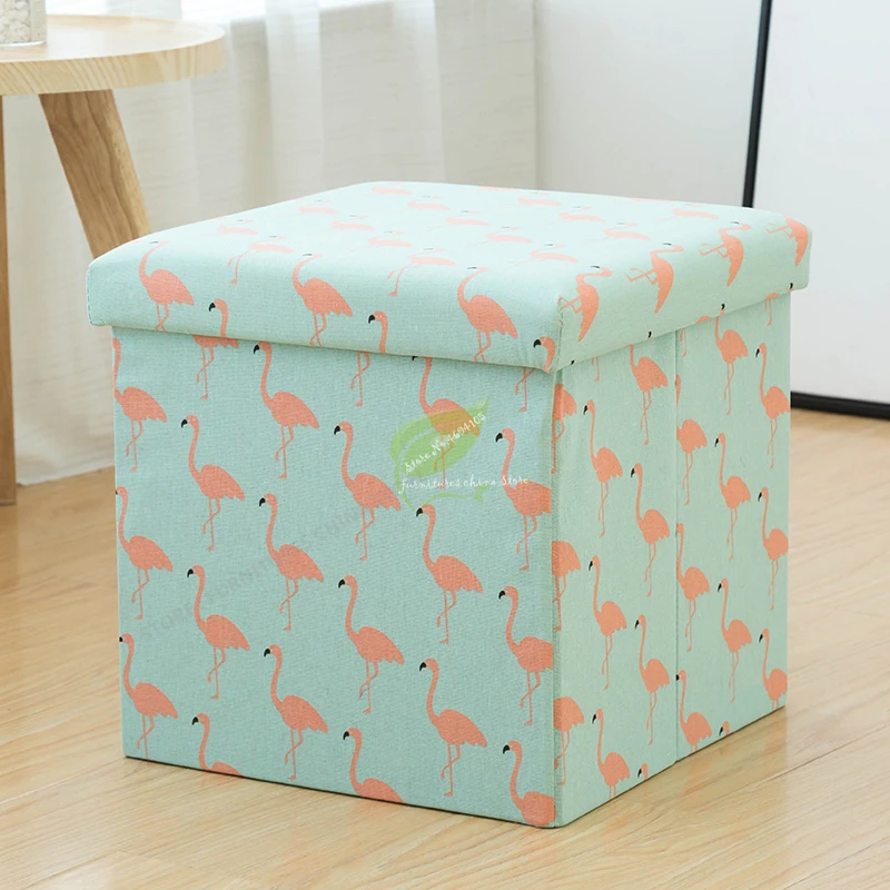 Многофункциональный табурет из хлопка и льна для взрослых домашний модный пуф