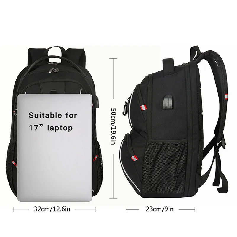 Рюкзак Winmax мужской для ноутбука с двумя отделениями большая дорожная сумка USB