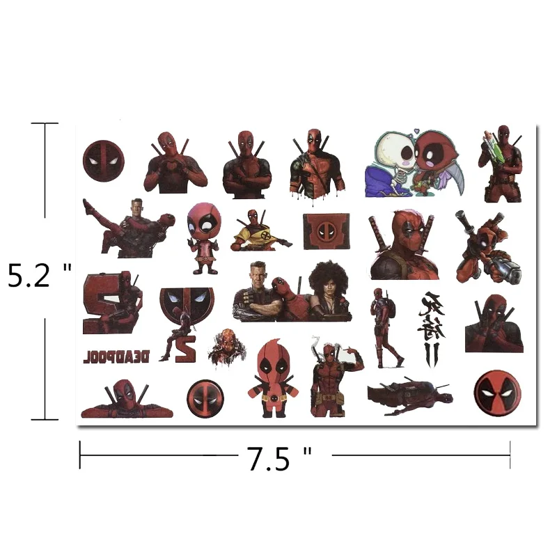 Тату-наклейки Дэдпул Disney для детей временные искусственные татуировки наклейка