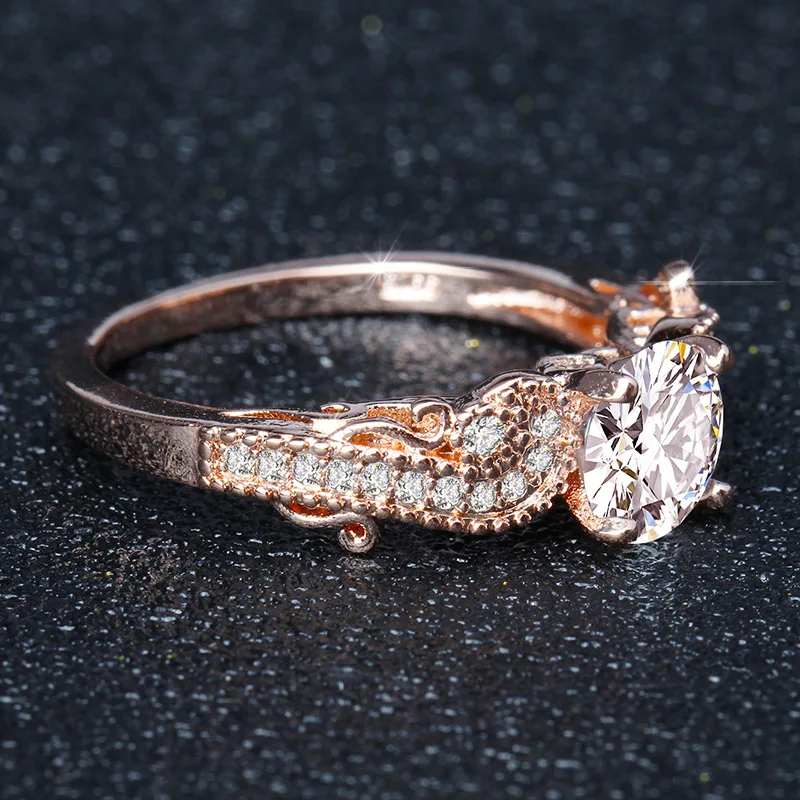 Классическое Обручальное кольцо из серебра 925 пробы с фианитами в стиле ретро Bague