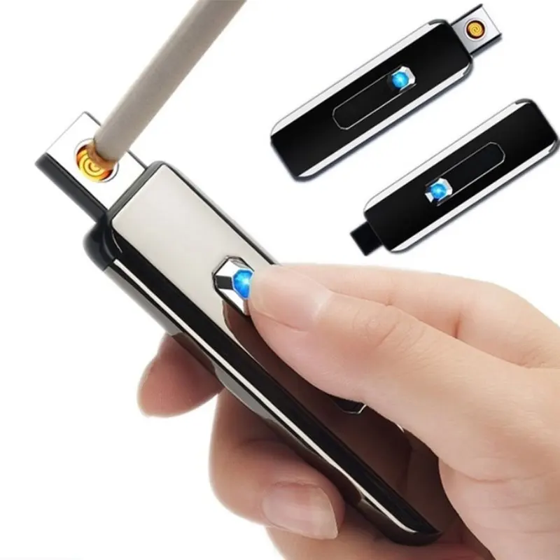

Brand New Mini Slim Electric USB Portable Pocket Lighter Aluminum Rechargeable Windproof
