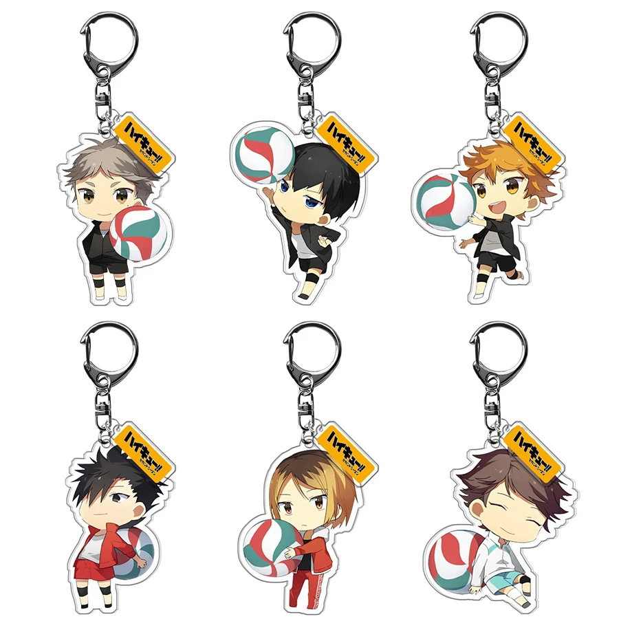 

Anime Keychains Haikyuu Man Keychain Bags Women Key Ring Chain for Pants Kids Pendant Fashion Hinata Shoyo Kozume Kenma Brelok