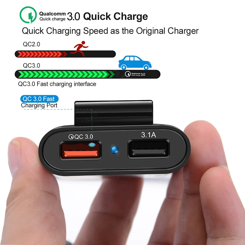 Автомобильное зарядное устройство с 4 USB портами QC3.0 + A 3 1a|Зарядные устройства для телефонов| |