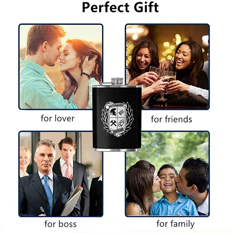 

Hip Flask Stainless Steel Pocket Flask Leakproof Wine Bottle 8oz Men's Women's Travel Camping Fishing Drink Bar Travel