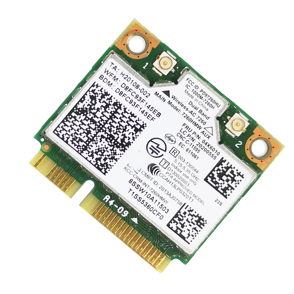 

7260AC Gigabit Wireless Network Card Dual Band 2.4G+5G Bluetooth 4.0 MINI PCI-E Network Card for Lenovo S410 E440 E540 S440 S410