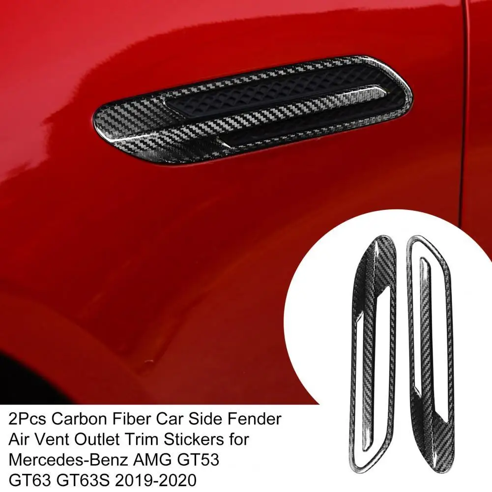 

2Pcs Carbon Fiber Car Side Fender Air Vent Outlet Trim Stickers for Mercedes-Benz AMG GT53 GT63 GT63S 2019-2020