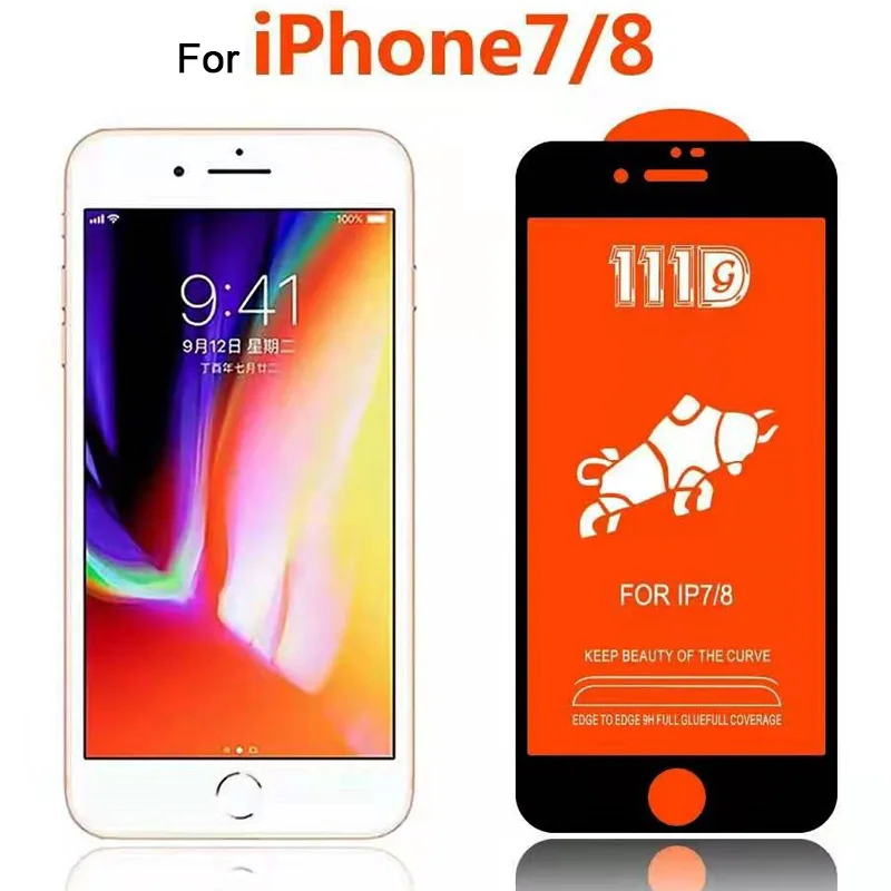 100 шт. для IPHONE 13/12 Pro/12 Mini/11 Pro Max 111D полное покрытие закаленное стекло SE2/678 Plus защита