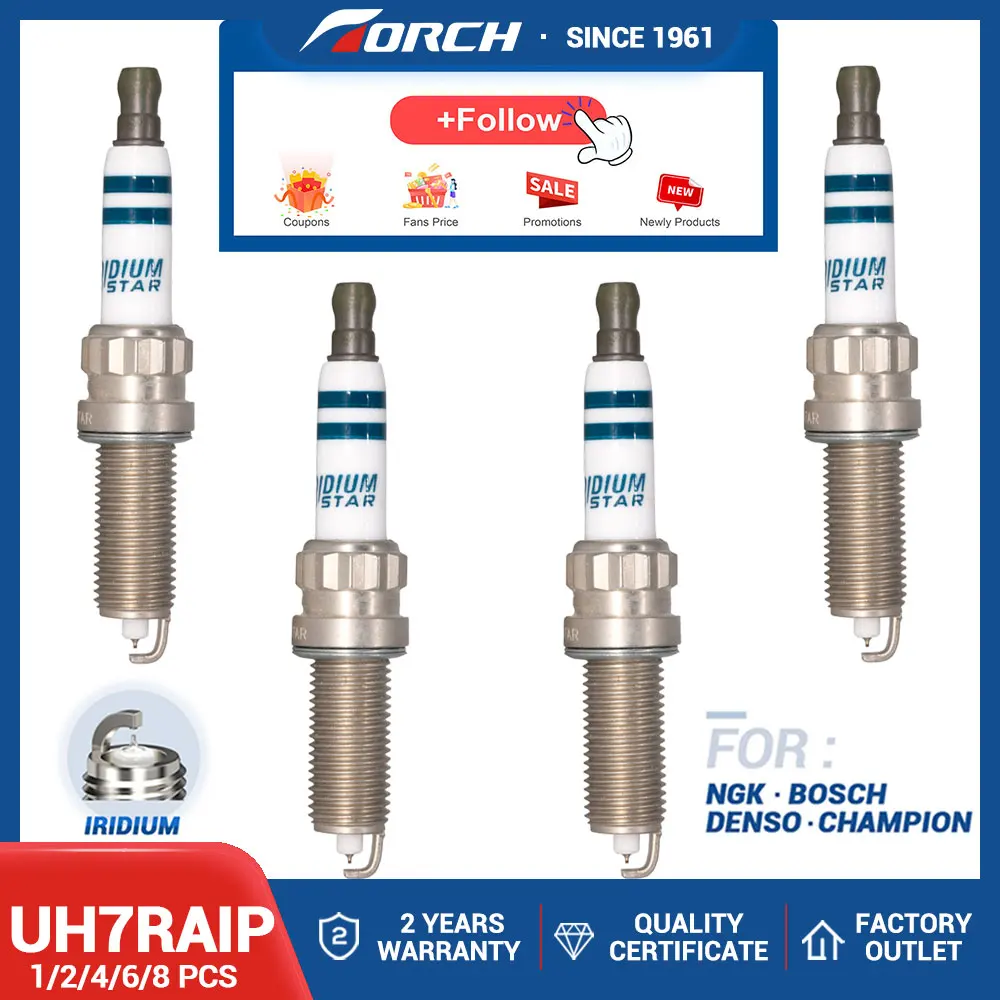 

Candle Replacement for ILZKBR7B8DG Spark Plugs Iridium Platinum Bujia UH7RAIP Fit for Cooper for Citroen for Peugeot 1.6L/1.6T