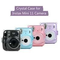 fuji fujifilm instax mini 11 camera case transparent crystal shoulder strap bag protector instant film camera shell cover