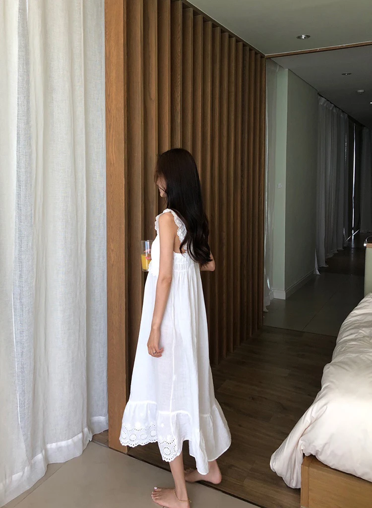 Летние женские принцесса платье белого цвета без рукавов трусы в винтажном стиле