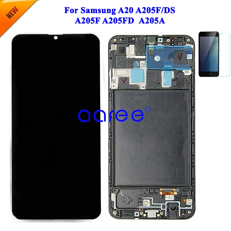 Оригинальный Super AMOLED ЖК экран для Samsung A20 2019 A205 дисплей сенсорный дигитайзер в