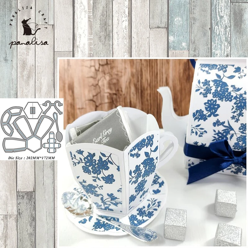 

Panalisacraft 3D Tea Cup Metal Cutting Dies Stencils for DIY Scrapbooking/photo album Decorative Embossing DIY Paper Cards